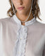 Cotton Silk Ruffle Shirt
