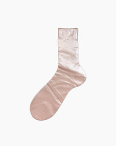 Ribbed Laminated Socks Pale Rose
