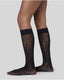 Rosa Lace Knee Tights Black