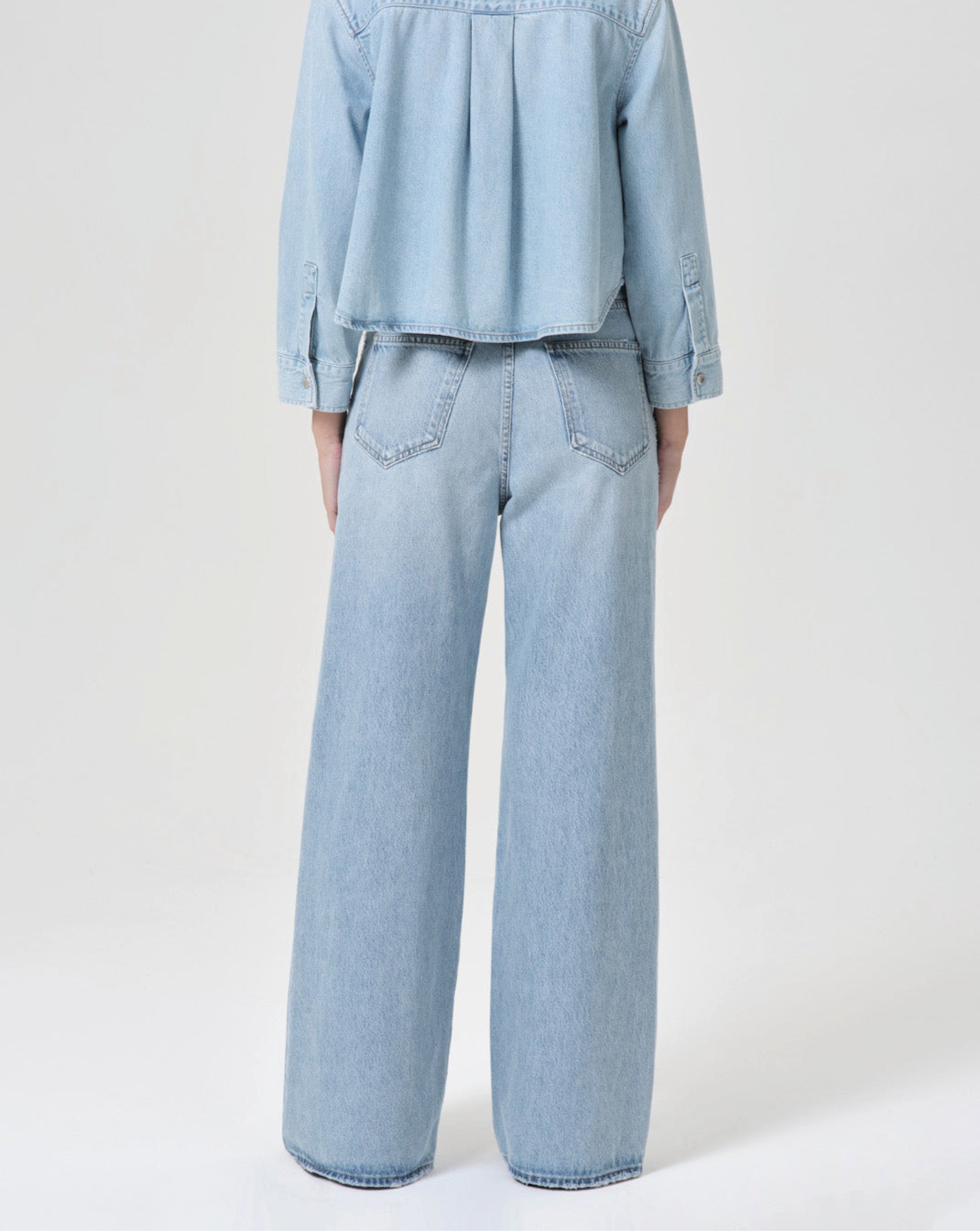 Heavy Denim Wide Drawstring Jeans Rinse