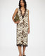 Midi V-Neck Satin Lace Dress