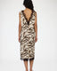 Midi V-Neck Satin Lace Dress