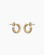 Stoned Hoop Earring Mini Gold Crystals