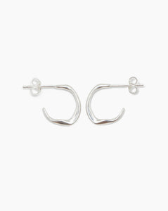 Molded Organic Hoop Silver Medium