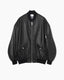 Oversized Leather Bomber Black