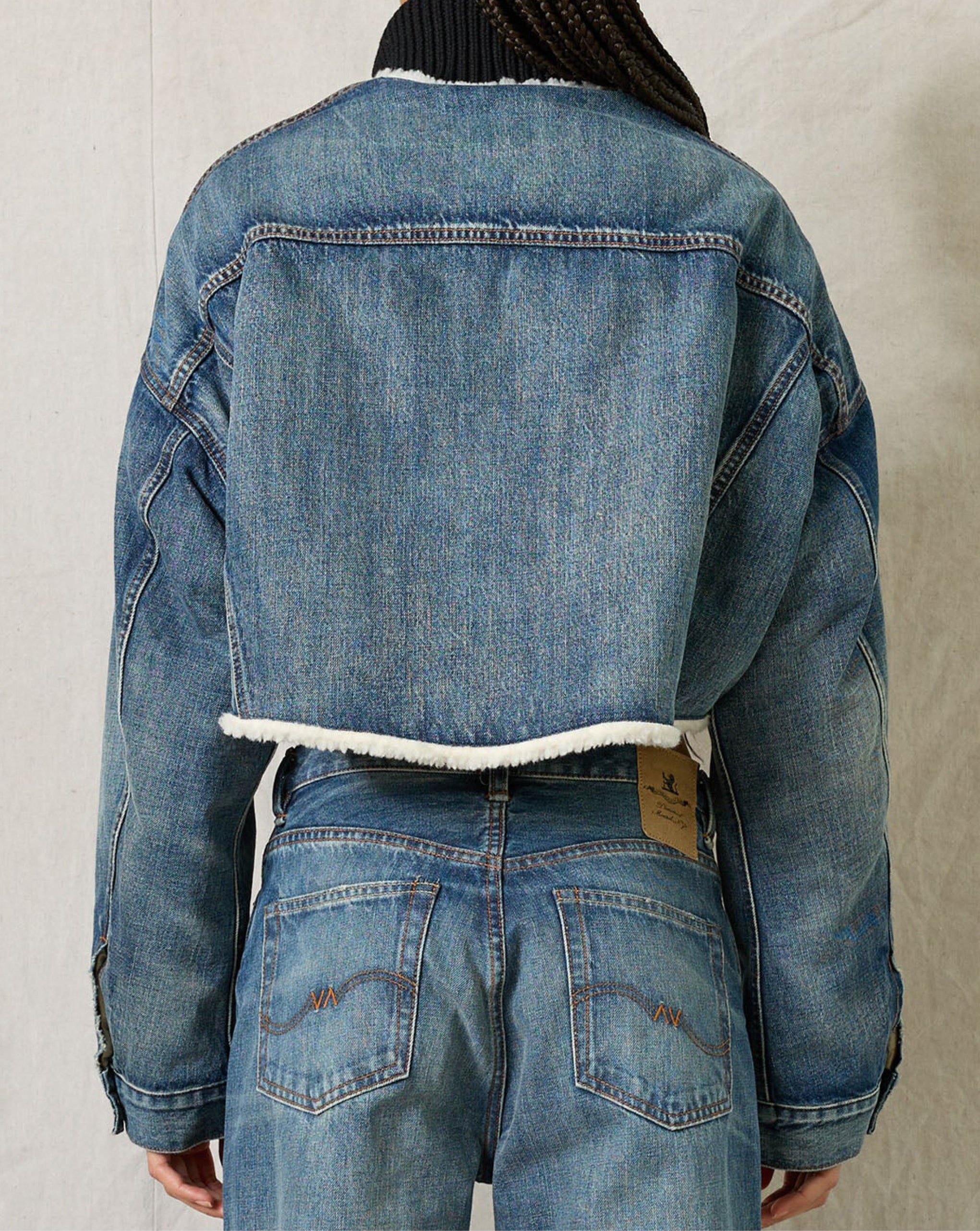 Washed Denim Fitted Blazer