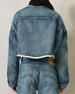 Washed Denim Fitted Blazer