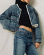 Oversized Cropped Denim Jacket