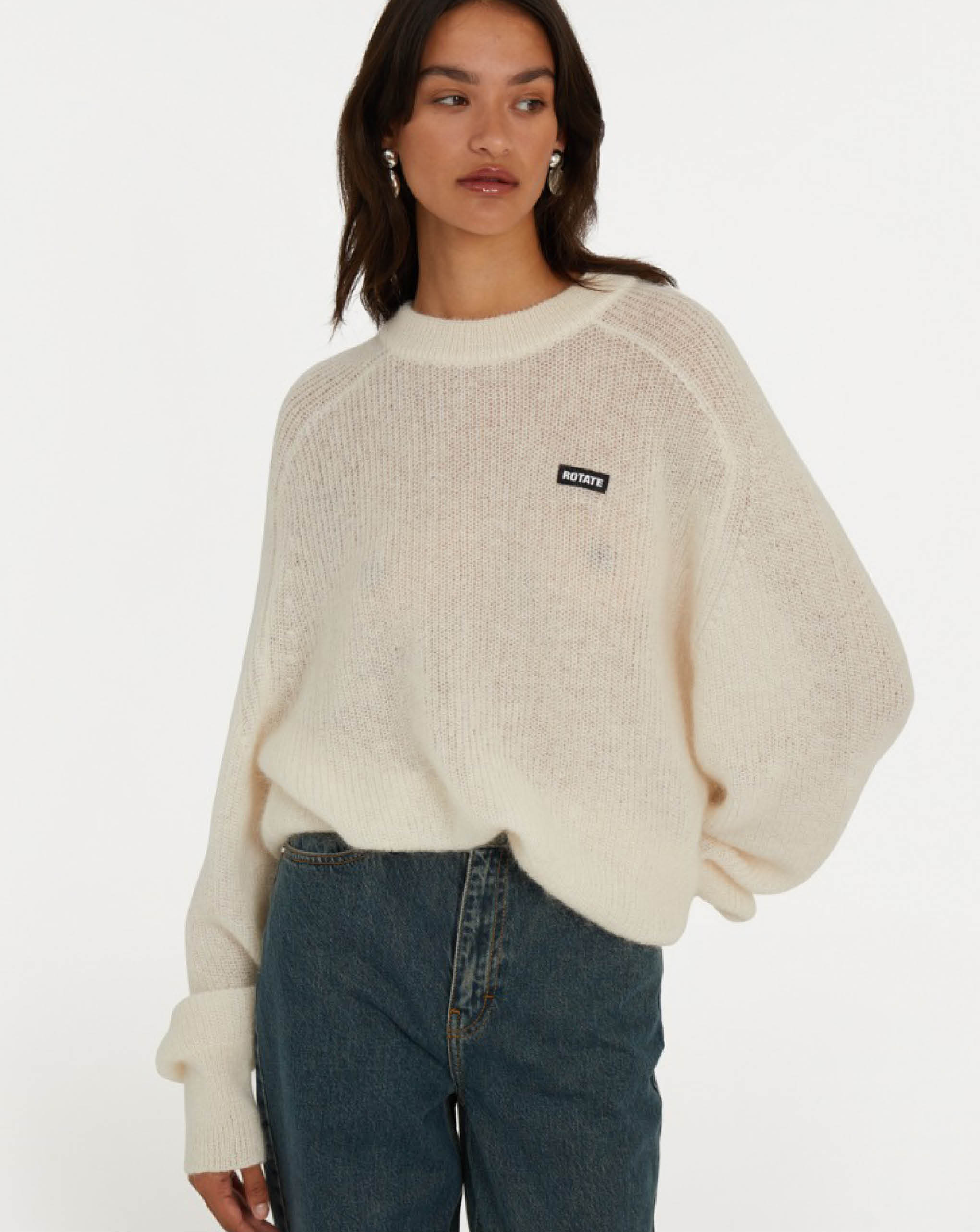 Cotton Cable Open Shoulder Knit