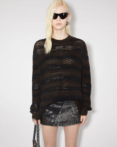 Distressed Stripe Jumper Charcoal