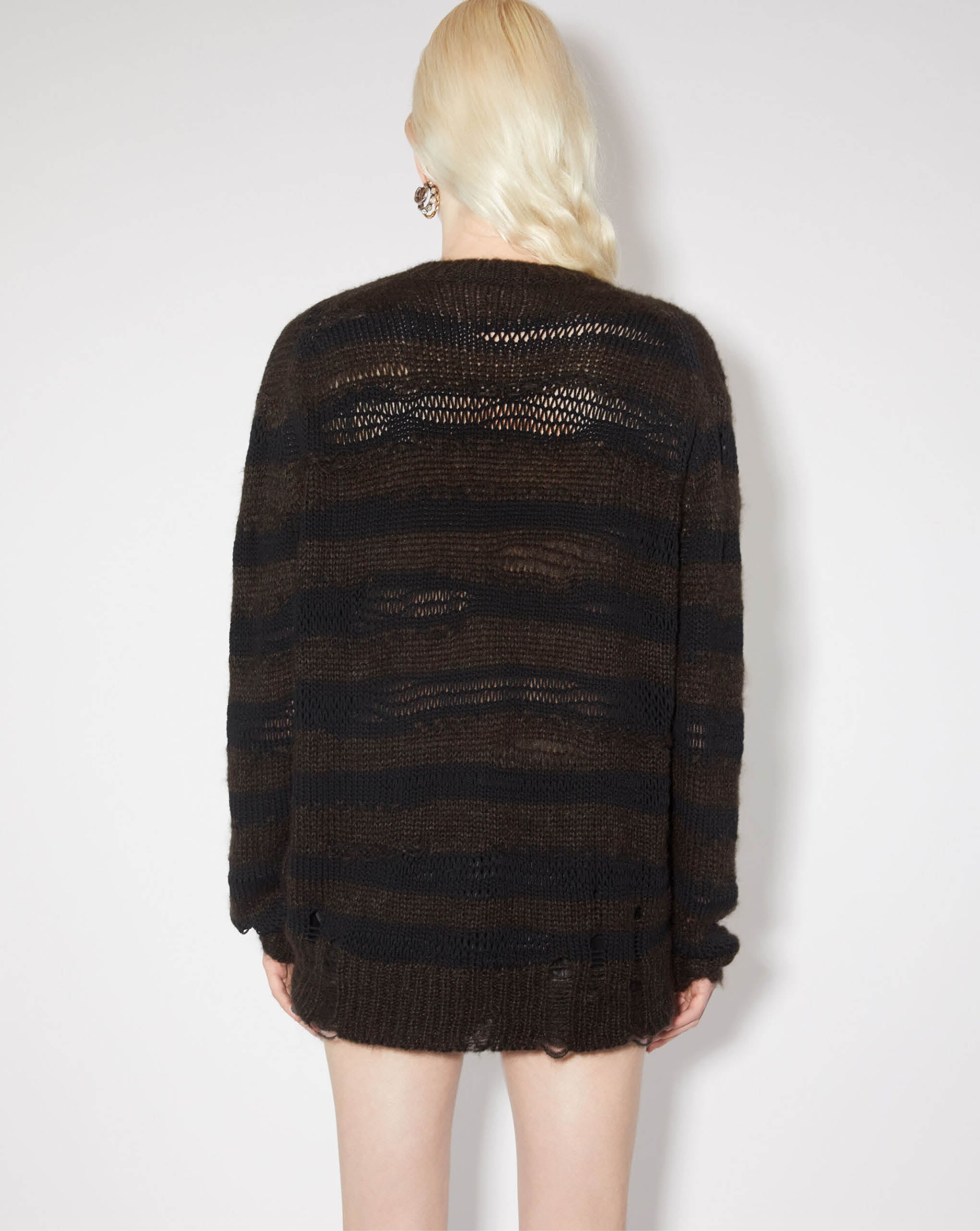 Distressed Stripe Jumper Charcoal