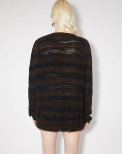 Distressed Stripe Jumper Charcoal