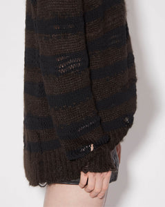 Distressed Stripe Jumper Charcoal