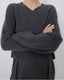 Anzor Boxy Cashmere V Knit Anthracite