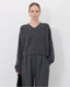 Anzor Boxy Cashmere V Knit Anthracite