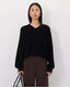 Anzor Boxy Cashmere V Knit Black