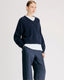 Anzor Boxy Cashmere V Knit Navy
