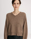Anzor Boxy Cashmere V Knit Nutmeg Melange
