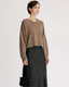 Anzor Boxy Cashmere V Knit Nutmeg Melange
