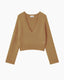 Deep V-Neck Knit Camel