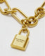 Padlock Chain Necklace Semi Matt Gold
