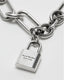 Padlock Chain Necklace Vintage Silver