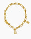 Padlock Chain Necklace Semi Matt Gold