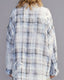 Shredded Seam Drop Neck Shirt Bleached Plaid