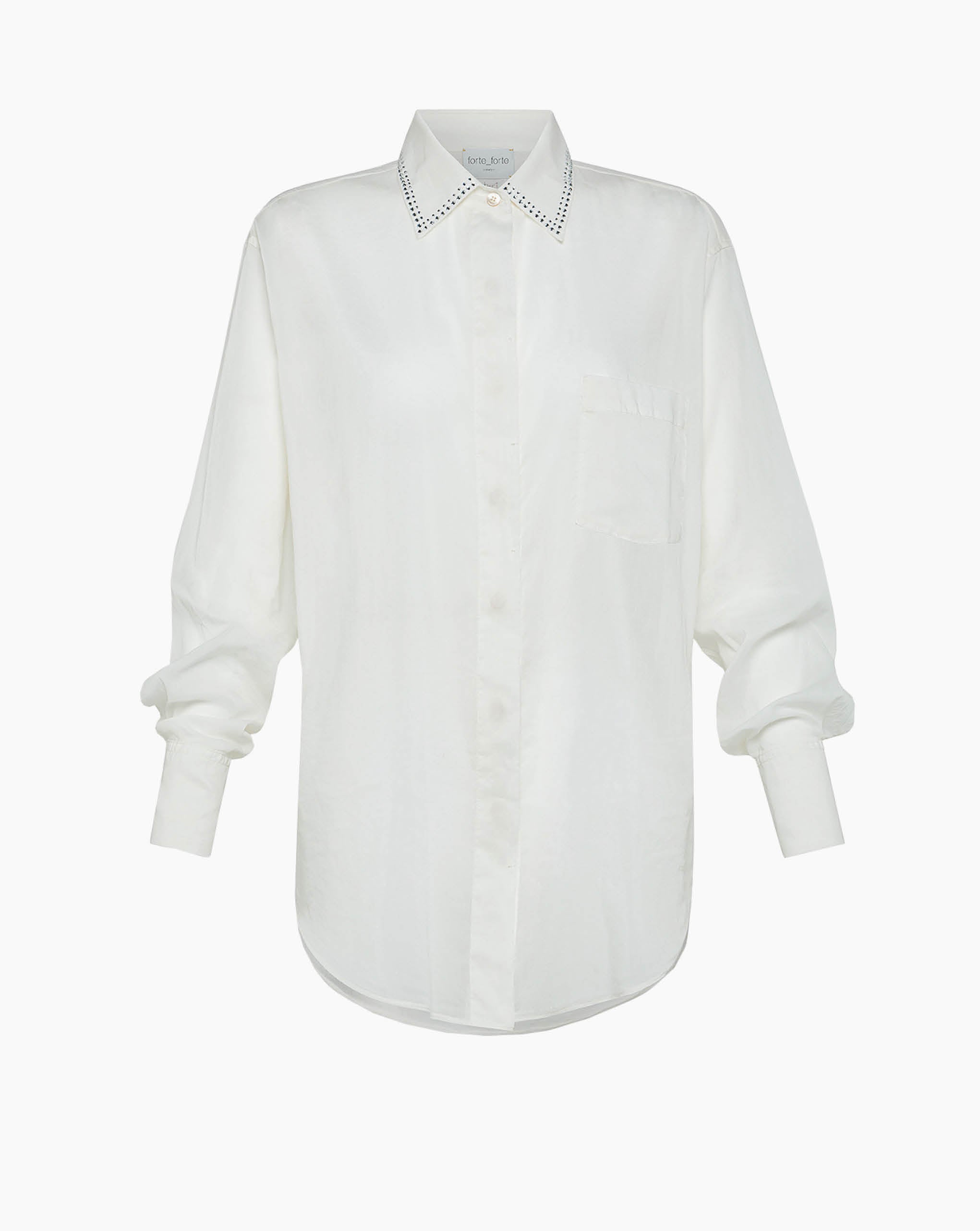 Cotton Silk Oversized Shirt Strass