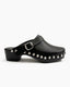 Silver Studded Clogs Black