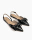 Pointy Bow Slingback Naplack Black