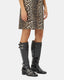 Foil Print Denim Skirt