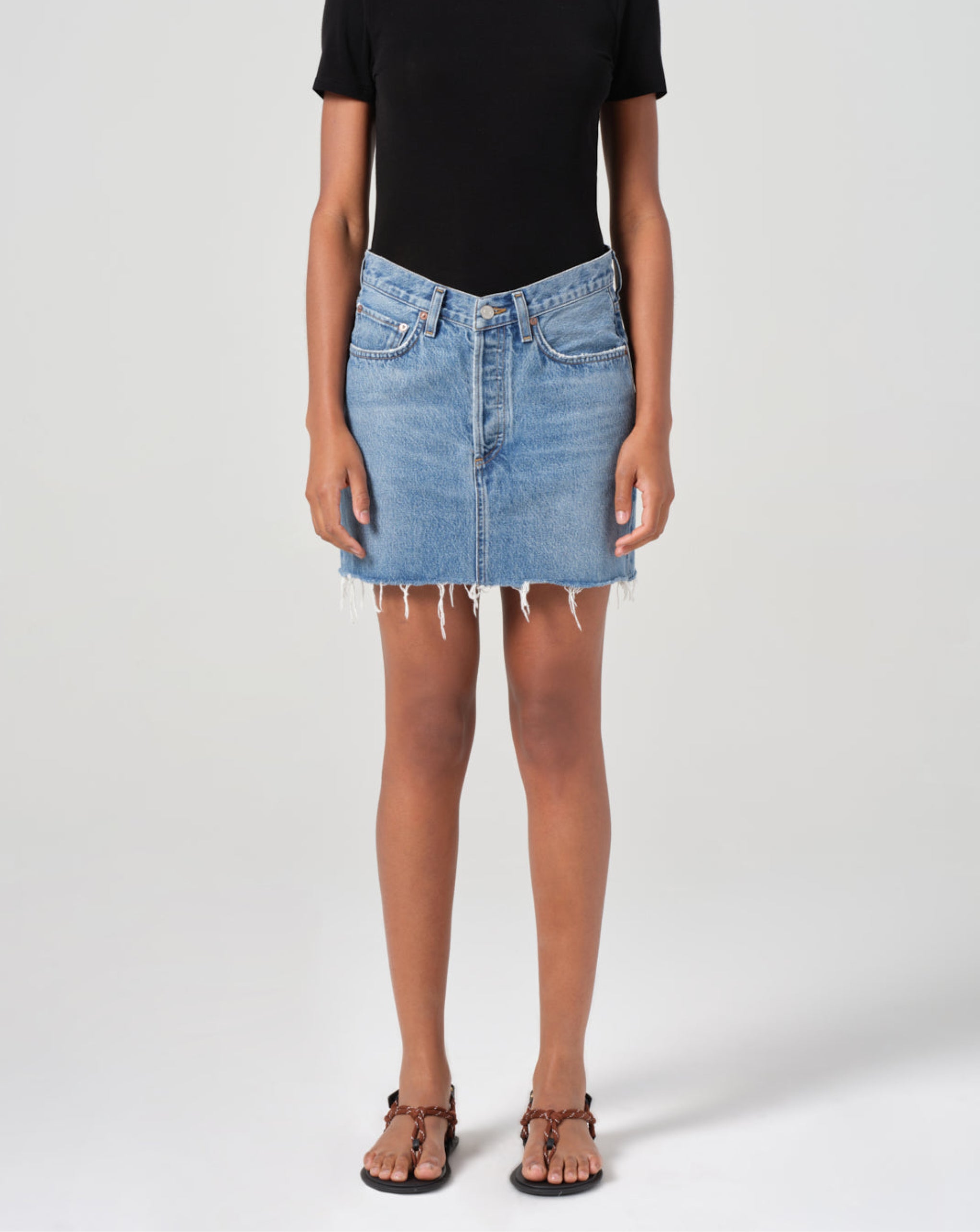 Laminated Velvet Mini Skirt