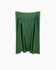 Laminated Floral Skirt Verde Vitti