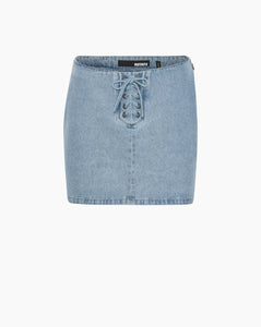 Zoe Denim Laced Mini Skirt