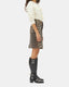 Foil Print Denim Skirt