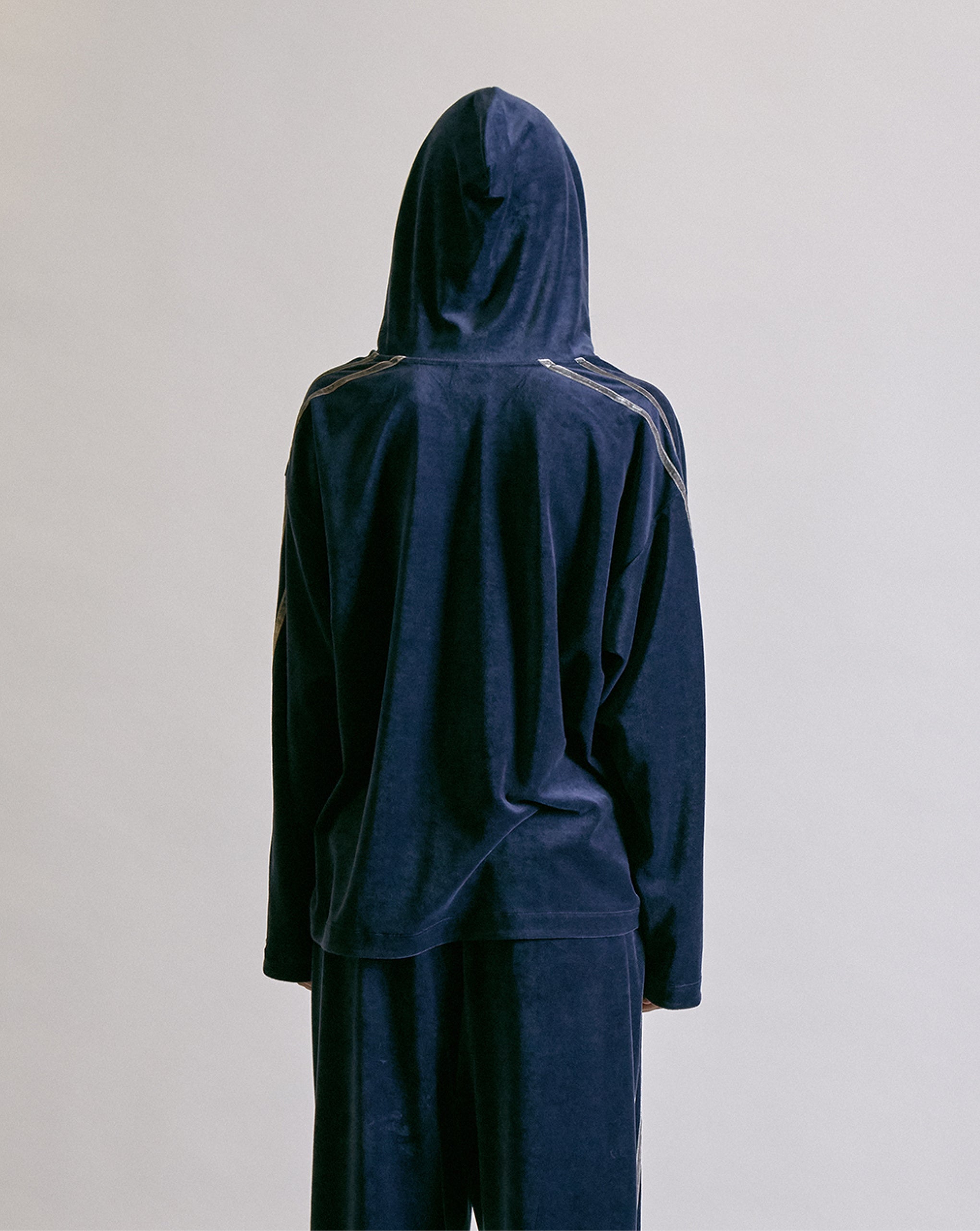 Velvet Hoodie Navy