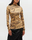 Tiger Print Jersey Turtleneck