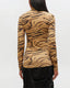 Tiger Print Jersey Turtleneck