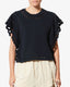 Odyle Jersey Broderie Top Faded Black