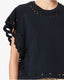 Odyle Jersey Broderie Top Faded Black