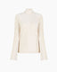 Velvet Turtleneck Top Ivory