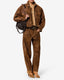 Belky Faux Suede Pants Brown