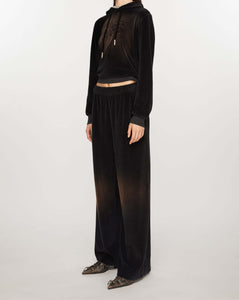 Hammered Velvet Pants Charcoal