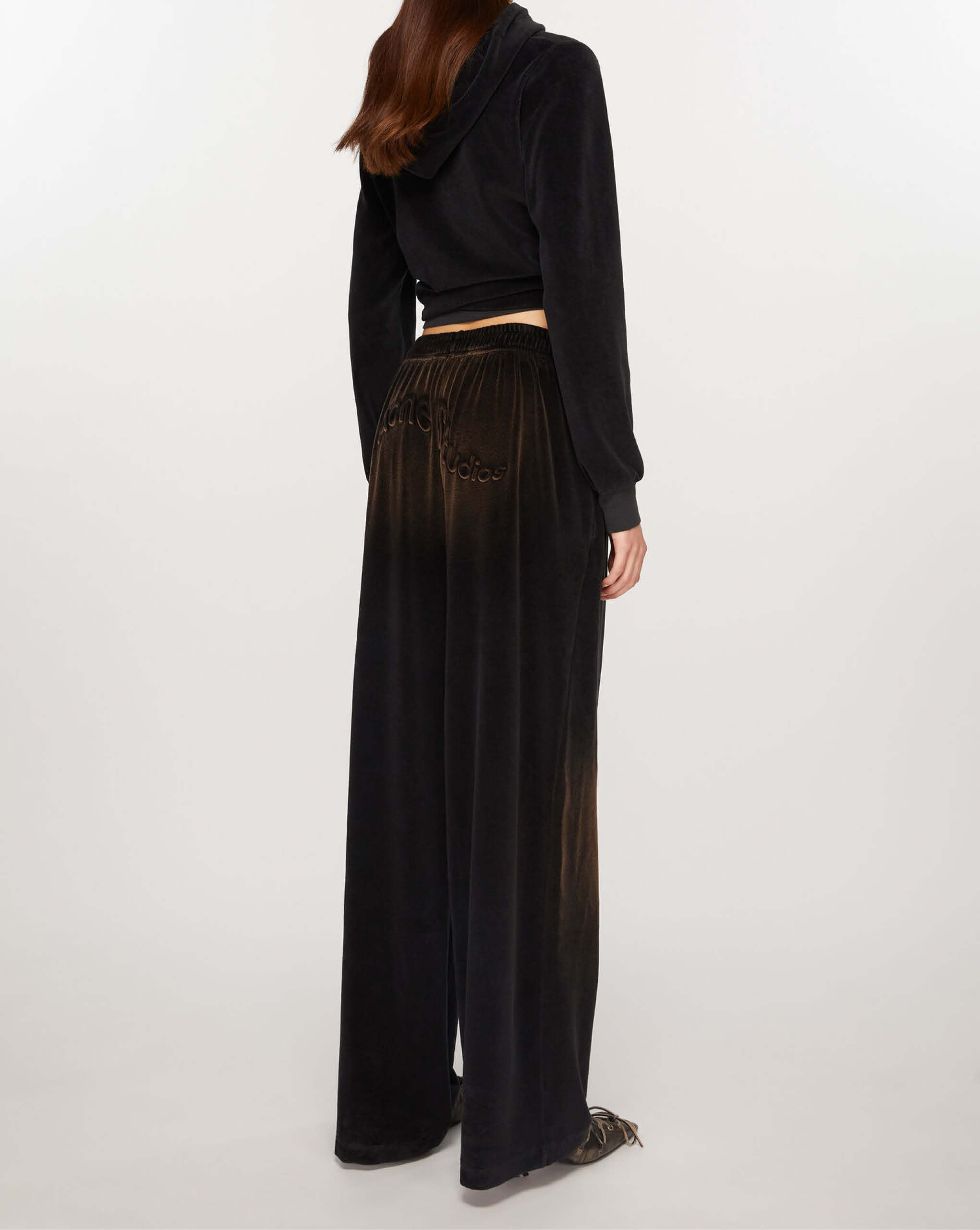Hammered Velvet Pants Charcoal