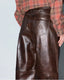 Grayce Leather Pants Brown