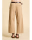 Cropped Double Pleat Wide Leg Chino