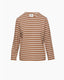 Boatneck Tee Striped Light Brown White