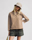 Boatneck Tee Striped Light Brown White