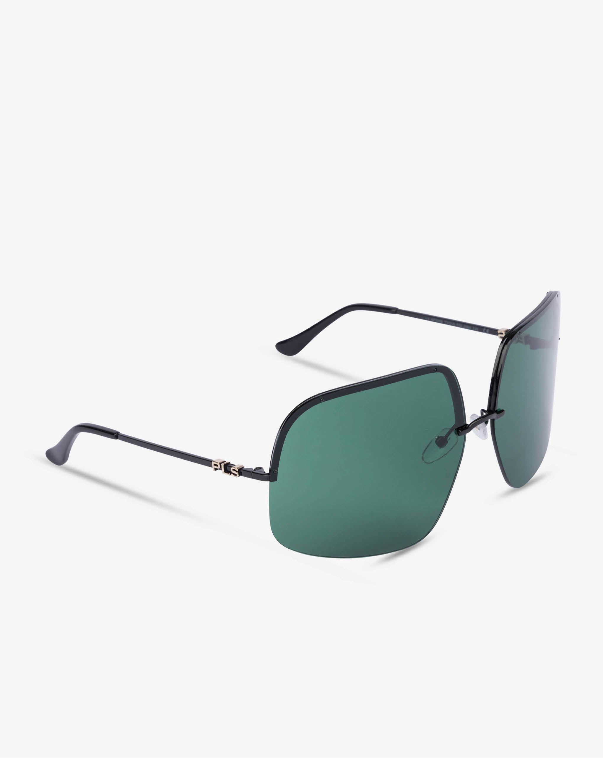 Oversized Wraparound Sunglasses Green